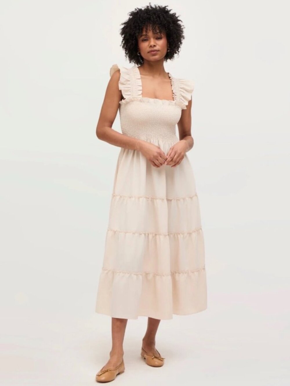 Hill House The Ellie Nap Dress- Sand Crepe
